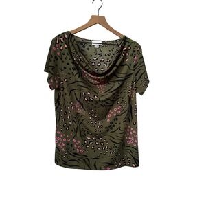 Jaclyn Smith's Collection Blouse Large Animal Print
